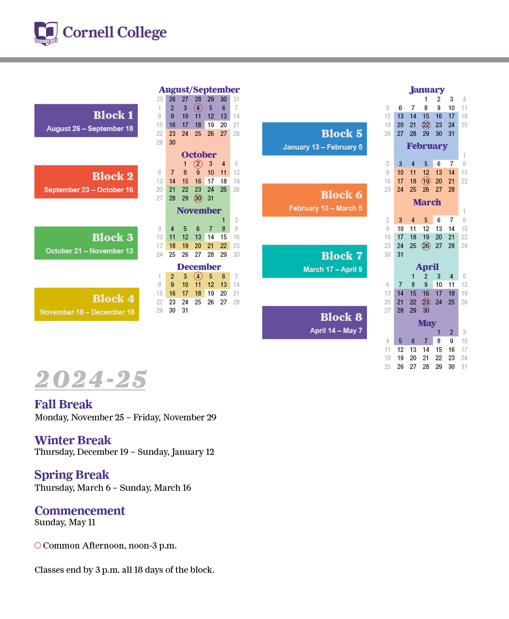 image of 2024-25 academic calendar